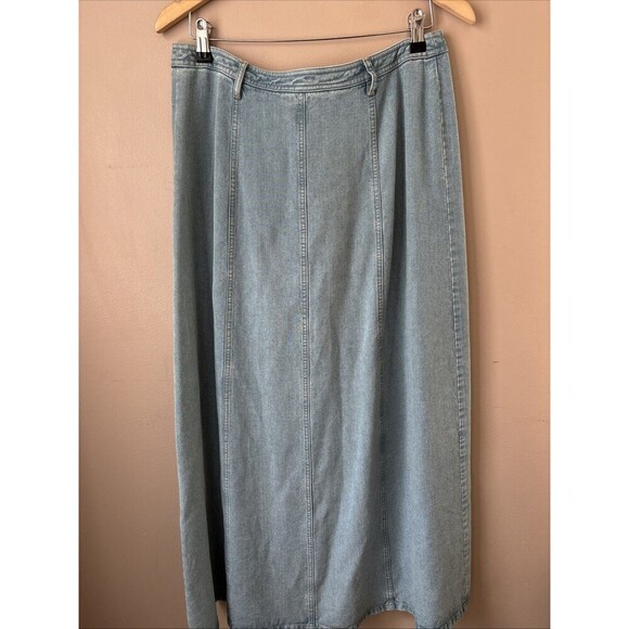 Jones New York Country Women’s Long Denim Skirt Button Front Size 10 - Picture 5 of 5